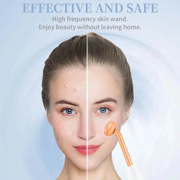 Planet Gates Facial Skin Care High Frequency Facial Wand Portable Hand-Held High Frequency Facial Machine with 4 Pcs Different Tubes