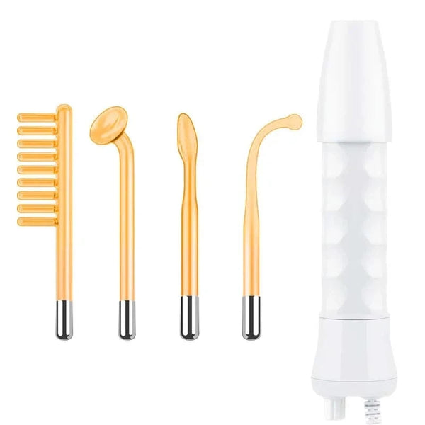 Planet Gates Facial Skin Care High Frequency Facial Wand Portable Hand-Held High Frequency Facial Machine with 4 Pcs Different Tubes