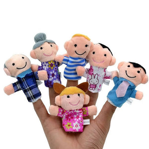 Planet Gates Family 6 PCS 6-12Pcs Baby Plush Toy Cartoon Animal Family Finger Puppet Role Play Tell Story Cloth Doll Educational Toys For Children Kids