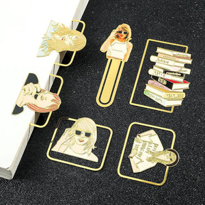 Planet Gates Famous Singer Taylors Creative Metal Bookmarks for Women Men Fans Book Marks Lover Gifts Collection Office School Supplies