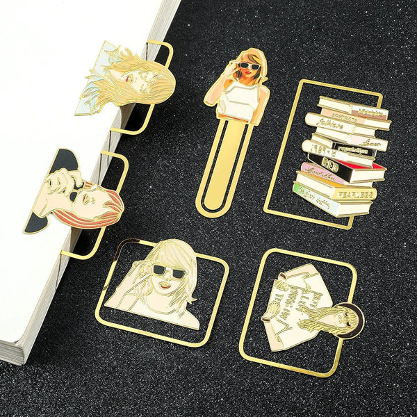 Planet Gates Famous Singer Taylors Creative Metal Bookmarks for Women Men Fans Book Marks Lover Gifts Collection Office School Supplies
