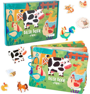 Planet Gates Farm Montessori Busy Book for Kids Sticker Quiet Book Baby Early Educational Toy toddlers Matching Puzzles Game Learning Toys Gifts