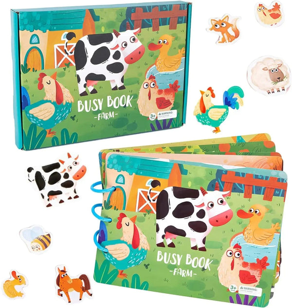 Planet Gates Farm Montessori Busy Book for Kids Sticker Quiet Book Baby Early Educational Toy toddlers Matching Puzzles Game Learning Toys Gifts