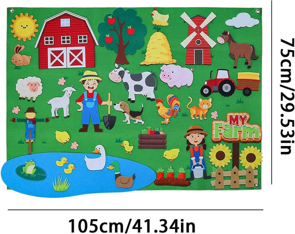 Planet Gates Farm My Daily Calendar,Farm,Transportation Felt Story Board For Toddlers,Preschool Education Storytelling Montessori Toys for Kids