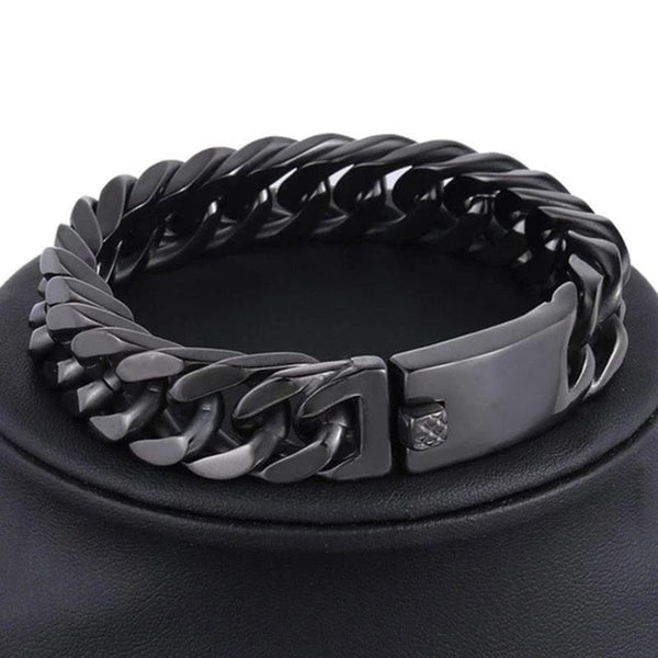 Planet Gates Fashion Black Cuban Chain Bracelet Stainless Steel Bracelet Hip Hop Bracelets for Men Jewelry Party Anniversary Gift Wholesale