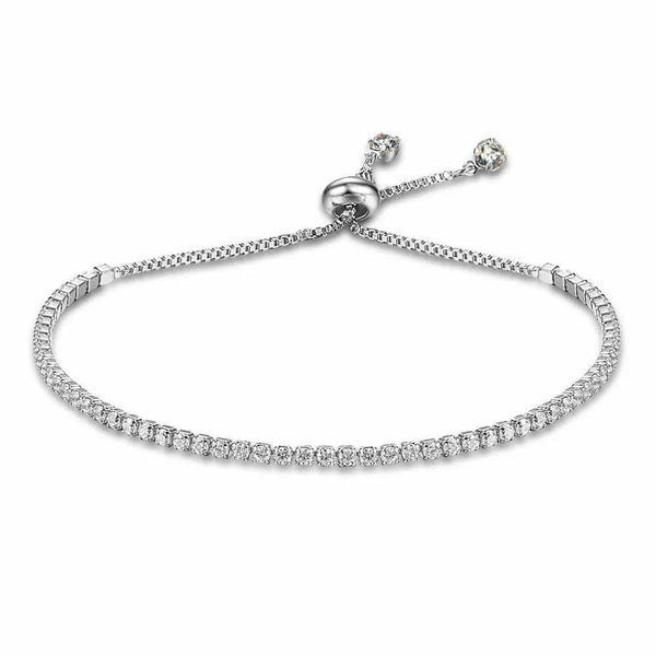 Planet Gates Fashion Charm CZ Tennis Bracelet for Women Crystal Zircon Jewelry Adjustable Gold Color Silver Color Box Chain Bracelets Gift