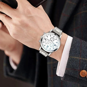 Planet Gates Fashion Men Luxury Watches Mens Business Stainless Steel Casual Quartz Watch For Male Wristwatch Relogio Masculino