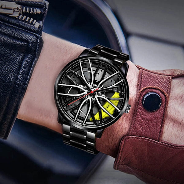 Planet Gates Fashion Men Sports Watches 3d Car Wheel Stainless Steel Band Wrist Watch Men's Quartz Watch Men's Watches