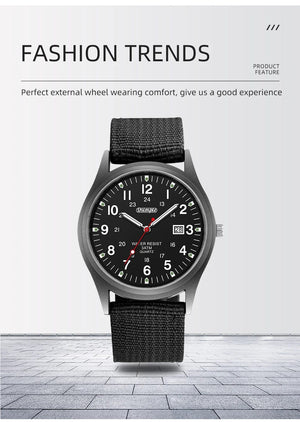 Planet Gates Fashion Mens Watches Luminous Hands Clock Luxury Military Sports Calendar Quartz Wristwatch Men Casual Nylon Watch Reloj Hombre