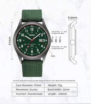 Planet Gates Fashion Mens Watches Luminous Hands Clock Luxury Military Sports Calendar Quartz Wristwatch Men Casual Nylon Watch Reloj Hombre