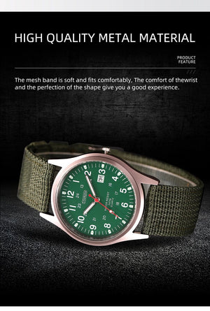 Planet Gates Fashion Mens Watches Luminous Hands Clock Luxury Military Sports Calendar Quartz Wristwatch Men Casual Nylon Watch Reloj Hombre