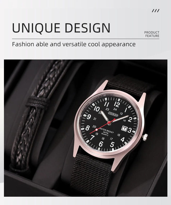 Planet Gates Fashion Mens Watches Luminous Hands Clock Luxury Military Sports Calendar Quartz Wristwatch Men Casual Nylon Watch Reloj Hombre