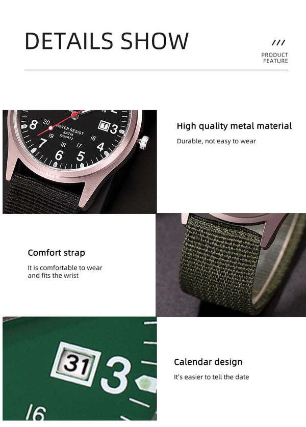 Planet Gates Fashion Mens Watches Luminous Hands Clock Luxury Military Sports Calendar Quartz Wristwatch Men Casual Nylon Watch Reloj Hombre