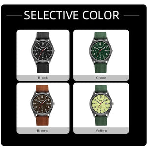 Planet Gates Fashion Mens Watches Luminous Hands Clock Luxury Military Sports Calendar Quartz Wristwatch Men Casual Nylon Watch Reloj Hombre