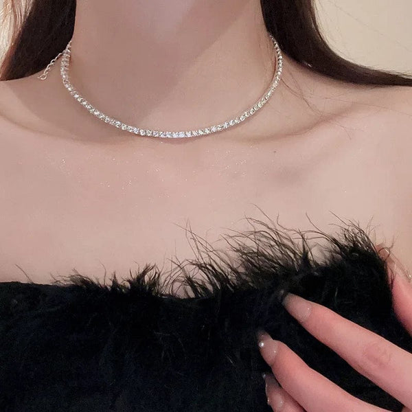 Planet Gates Fashion Rhinestone Heart Collar Choker Necklace for Women Simple Open Collar Necklace Torques Jewelry Accessories