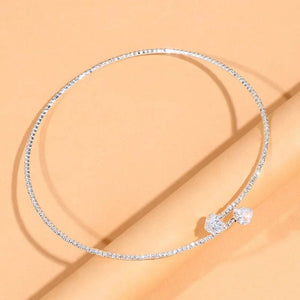 Planet Gates Fashion Rhinestone Heart Collar Choker Necklace for Women Simple Open Collar Necklace Torques Jewelry Accessories