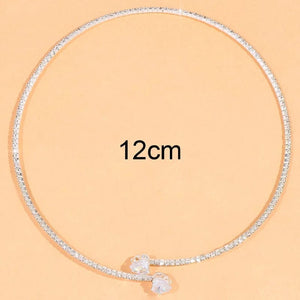 Planet Gates Fashion Rhinestone Heart Collar Choker Necklace for Women Simple Open Collar Necklace Torques Jewelry Accessories