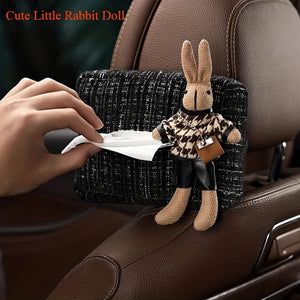 Planet Gates Fashionable & Durable Car Tissue Box with Cute Rabbit Doll - Perfect Gift for Drivers to Stay Clean & Tidy!