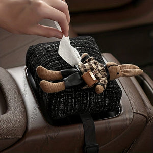 Planet Gates Fashionable & Durable Car Tissue Box with Cute Rabbit Doll - Perfect Gift for Drivers to Stay Clean & Tidy!