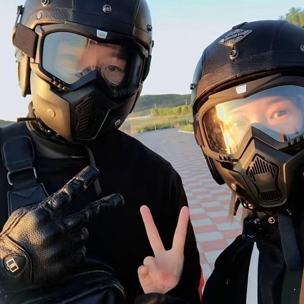 Planet Gates Faux Leather Retro Motorcycle Helmet 4/3 Half Helmet Motorcycle Electric Motorcycle Four Seasons Universal 3C Safety Certified Helmet