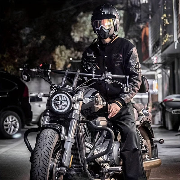 Planet Gates Faux Leather Retro Motorcycle Helmet 4/3 Half Helmet Motorcycle Electric Motorcycle Four Seasons Universal 3C Safety Certified Helmet