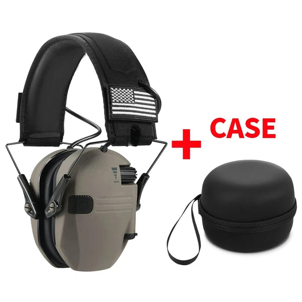 Planet Gates Fde with Case Shooting Hearing Protection Electronic Tactical Headset Noise Cancelling Active Hunting Earmuffs NRR23dB With Bag