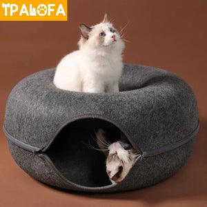 Planet Gates Felt Pet Cat House Cat Tunnel Bed Cats Interactive Toys Funny Kitten Large Cat Exercising Toy Removable Pet Products Cat Villa