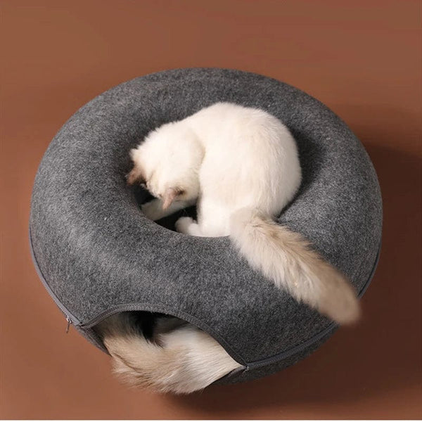 Planet Gates Felt Pet Cat House Cat Tunnel Bed Cats Interactive Toys Funny Kitten Large Cat Exercising Toy Removable Pet Products Cat Villa