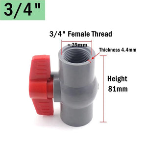 Planet Gates Female 3l4 inch 1pc 1/2"~2" Thread and Socket Type Grey PVC Ball Valve Garden Irrigation Fittings Aquarium Fish Tank Switch Water Valve