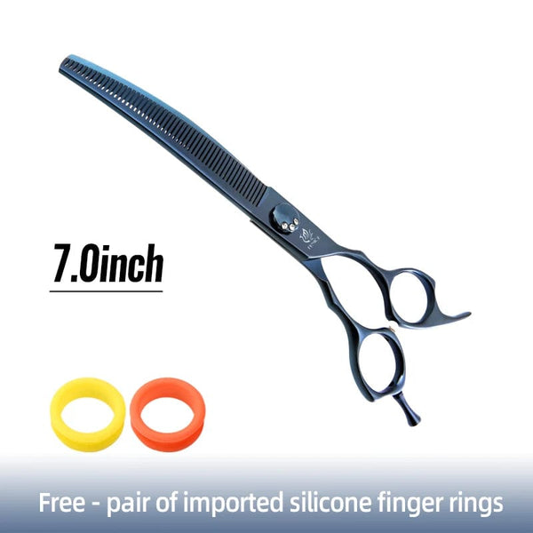 Planet Gates Fenice high-end 7.25 inch professional dog grooming scissors curved thinning shears for dogs & cats animal hair tijeras tesoura