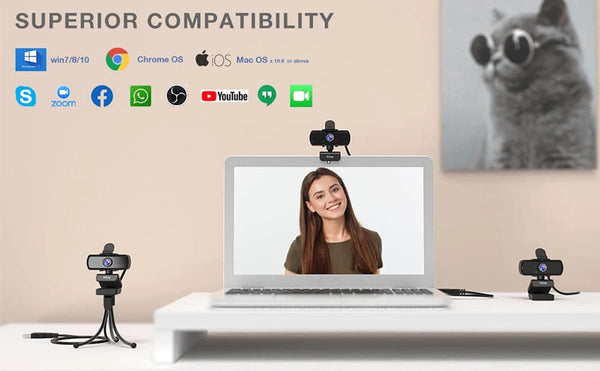 Planet Gates FIFINE 1440p Full HD PC Webcam with Microphone, tripod, for USB Desktop & Laptop,Live Streaming Webcam for Video Calling-K420