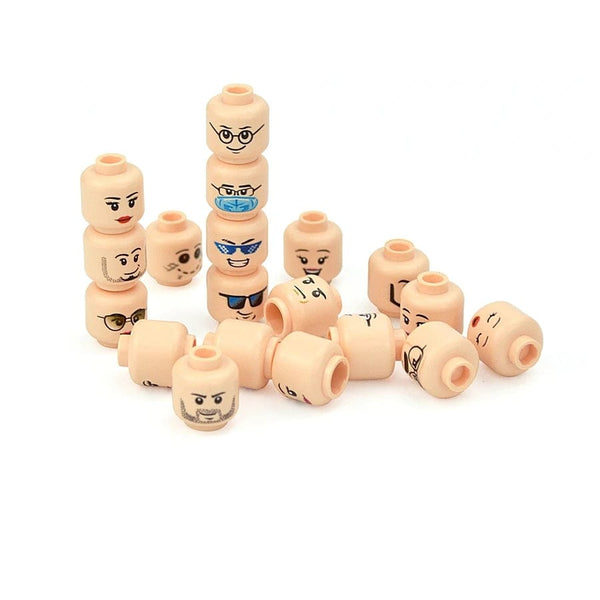 Planet Gates Figure Head Hair Hat Faces Creative Laugh Cry Cute Facial Model Kids Toys Boy Girl Gift Expression DIY Bricks Building Blocks