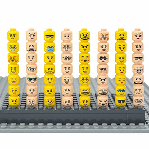 Planet Gates Figure Head Hair Hat Faces Creative Laugh Cry Cute Facial Model Kids Toys Boy Girl Gift Expression DIY Bricks Building Blocks