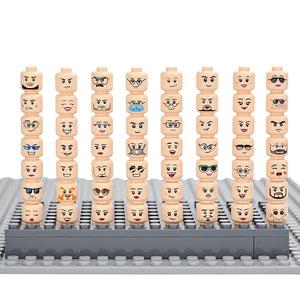 Planet Gates Figure Head Hair Hat Faces Creative Laugh Cry Cute Facial Model Kids Toys Boy Girl Gift Expression DIY Bricks Building Blocks