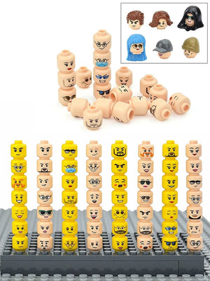 Planet Gates Figure Head Hair Hat Faces Creative Laugh Cry Cute Facial Model Kids Toys Boy Girl Gift Expression DIY Bricks Building Blocks