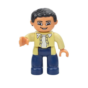 Planet Gates Figures Dolls Big Size Building Blocks Family Action Workers Doctor Police Farmer Compatible Large Bricks Duploes Kid Toys