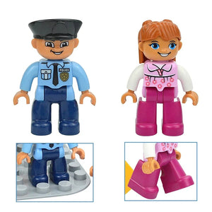 Planet Gates Figures Dolls Big Size Building Blocks Family Action Workers Doctor Police Farmer Compatible Large Bricks Duploes Kid Toys
