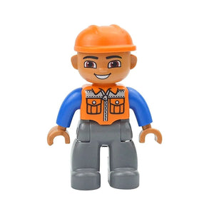 Planet Gates Figures Dolls Big Size Building Blocks Family Action Workers Doctor Police Farmer Compatible Large Bricks Duploes Kid Toys