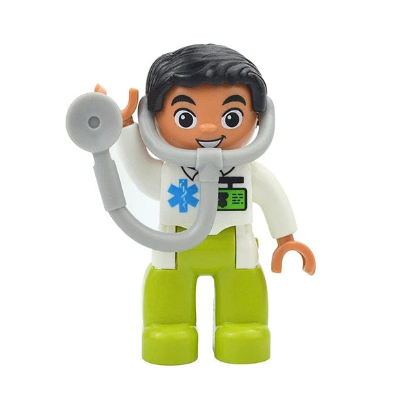 Planet Gates Figures Dolls Big Size Building Blocks Family Action Workers Doctor Police Farmer Compatible Large Bricks Duploes Kid Toys