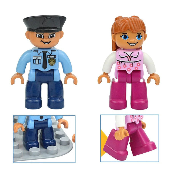Planet Gates Figures Dolls Big Size Building Blocks Family Action Workers Doctor Police Farmer Compatible Large Bricks Duploes Kid Toys
