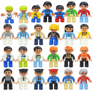 Planet Gates Figures Dolls Big Size Building Blocks Family Action Workers Doctor Police Farmer Compatible Large Bricks Duploes Kid Toys