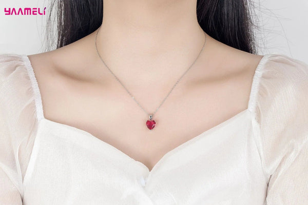 Planet Gates Fine 925 Sterling Silver Color Jewelry Gift Sets for Women Female Romantic Heart Zircon Huggie Earrings Pendant Necklace Ring