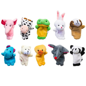 Planet Gates Finger Puppets Set Baby 10 pcs Animals Plush Doll Hand Cartoon  Family Hand Puppet Cloth theater Educational Toys for Kids Gifts