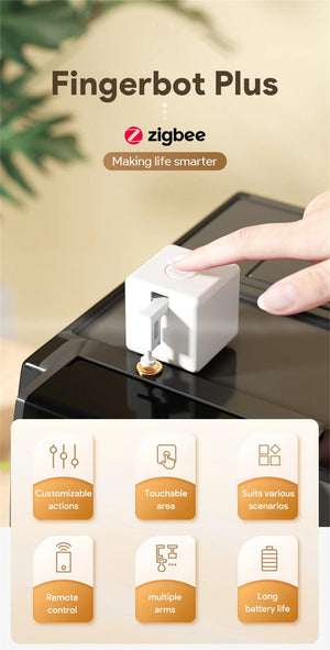 Planet Gates Finger Robot 1PC / CHINA Tuya Zigbee Smart Fingerbot Plus Robot Button Pusher Switch Bot Smart Home Smart Life App Work with Alexa Google Assistant