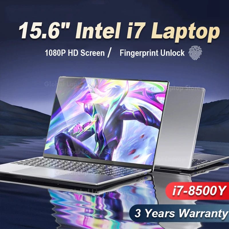 Planet Gates Fingerprint UnIock Notebook Windows 11 Pro 15.6 inch Laptop Computer PC Gamer Intel Core i7 8500Y Office Study Gaming Laptops i7