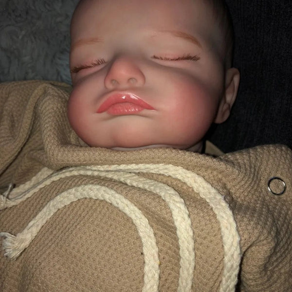 Planet Gates Finished Doll 46CM Already Finished Painted Reborn Doll Rosalie Newborn Sleeping Doll Soft Hand-Drawing Hair 3D Skin Tone Visible Veins