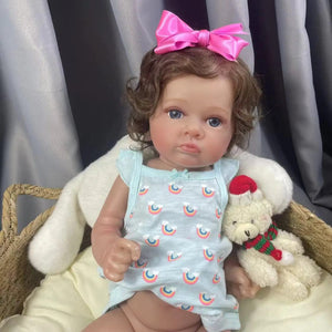 Planet Gates Finished Doll / Blue Eyes 53CM Full Body Vinyl Girl Waterproof Reborn Doll Tutti Face Hand-Detailed Painting with Visible Veins Lifelike 3D Skin Tone Gift