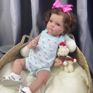 Planet Gates Finished Doll / Blue Eyes 53CM Full Body Vinyl Girl Waterproof Reborn Doll Tutti Face Hand-Detailed Painting with Visible Veins Lifelike 3D Skin Tone Gift