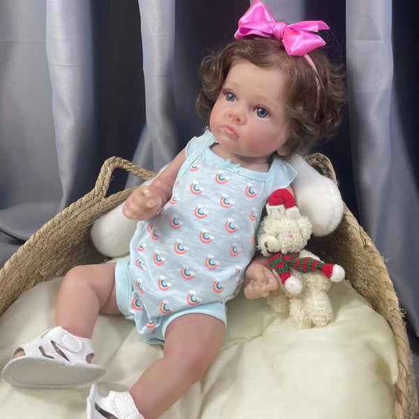 Planet Gates Finished Doll / Blue Eyes 53CM Full Body Vinyl Girl Waterproof Reborn Doll Tutti Face Hand-Detailed Painting with Visible Veins Lifelike 3D Skin Tone Gift