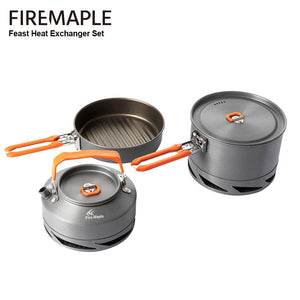 Planet Gates Fire Maple Camping Cookware Set Hiking FEAST Heat-exchanger Aluminium Pot Outdoor Foldable Pots Travel  Tourism Tableware Dishes